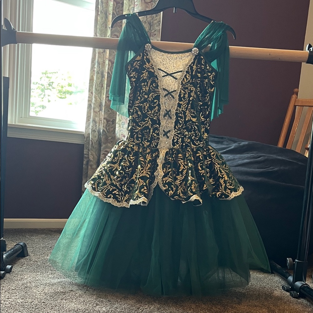 Weissman Green and Gold Kids Dance Costume
